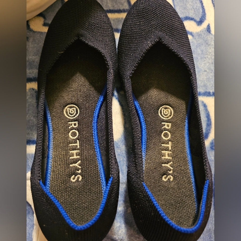 Rothy's Navy Blue Slip-On Flats